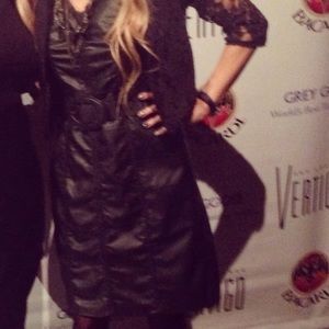 Max studio faux leather black dress